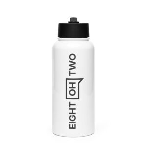 Eight Oh Two – Stainless Steel Water Bottle – Straw Lid