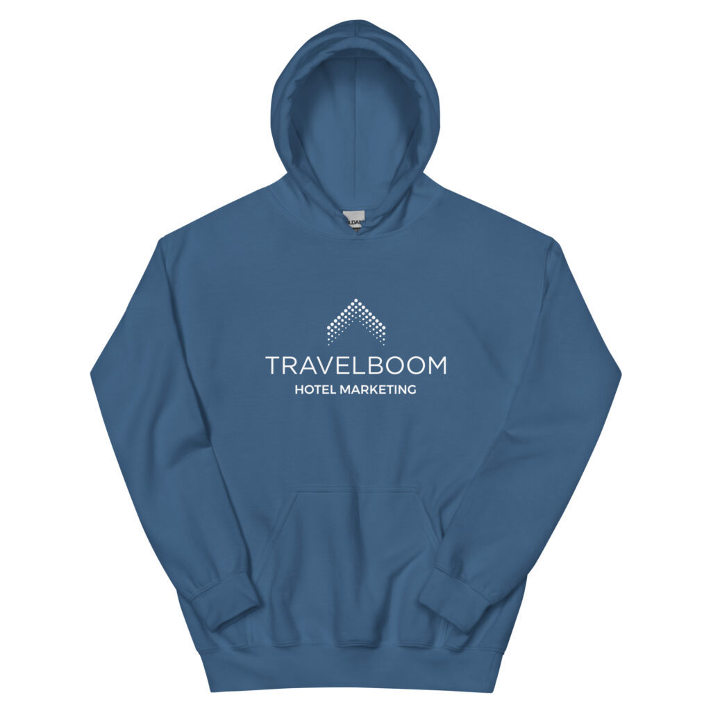 TravelBoom – Unisex Hoodie – White Logo
