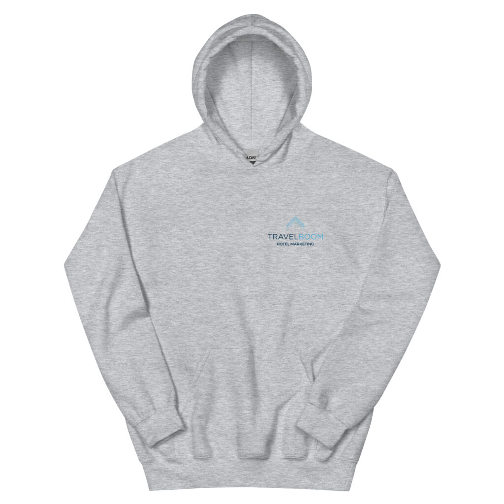 TravelBoom – Unisex Hoodie – Blue Logo