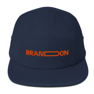 Brandon – Five Panel Cap – Orange Logo