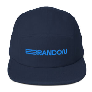 Brandon – Five Panel Cap – Blue Logo