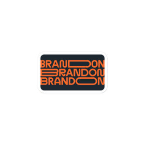 Brandon – Bubble-free stickers – Navy/Orange
